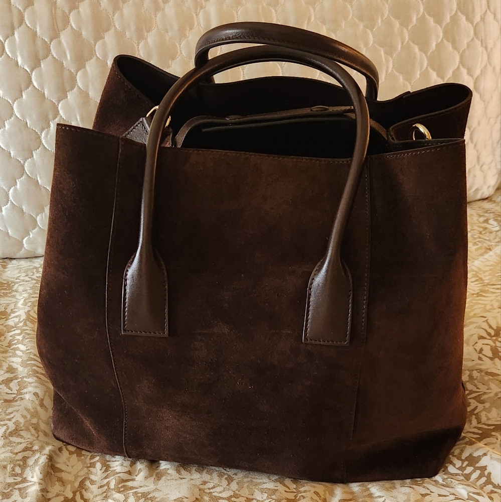 AERIN Suede Mini Weekender Bag